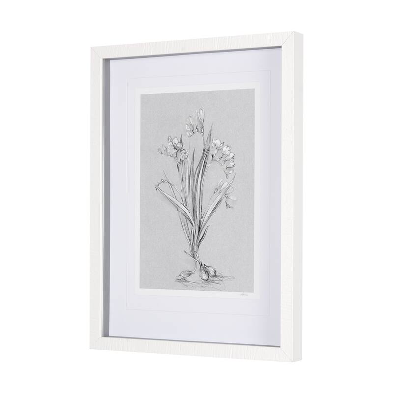 Botanical Sketches III (Grey) Framed Art Print