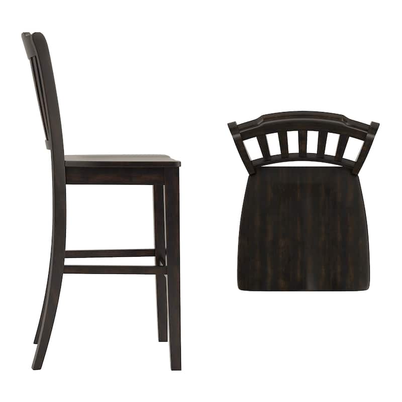 Ronda Slat Back Bar Height Chairs (Set of 2)