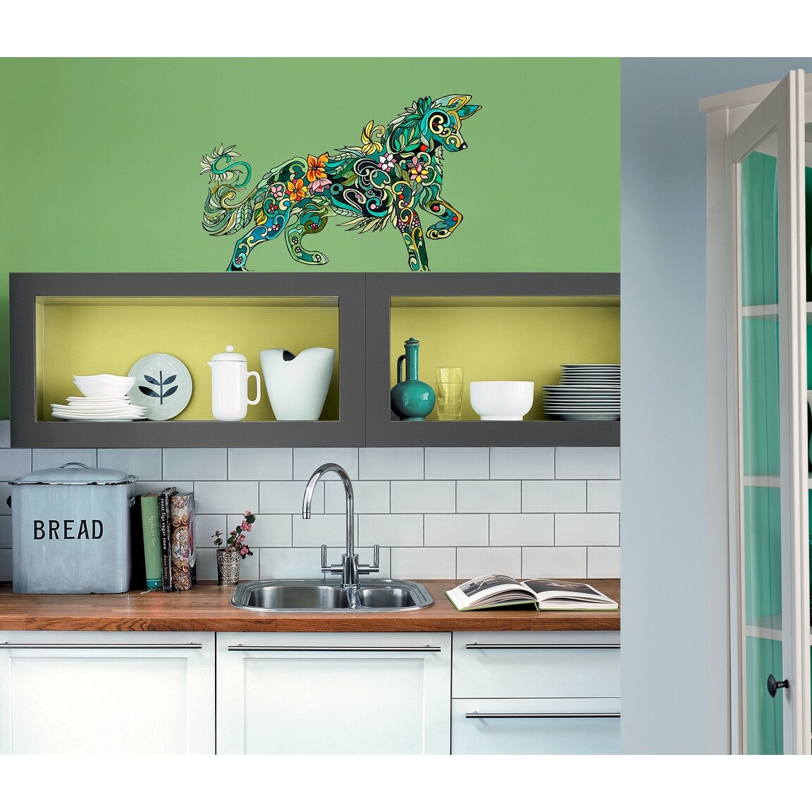 Floral Fox Decal Sticker - Adorable Floral Fox Design  -image