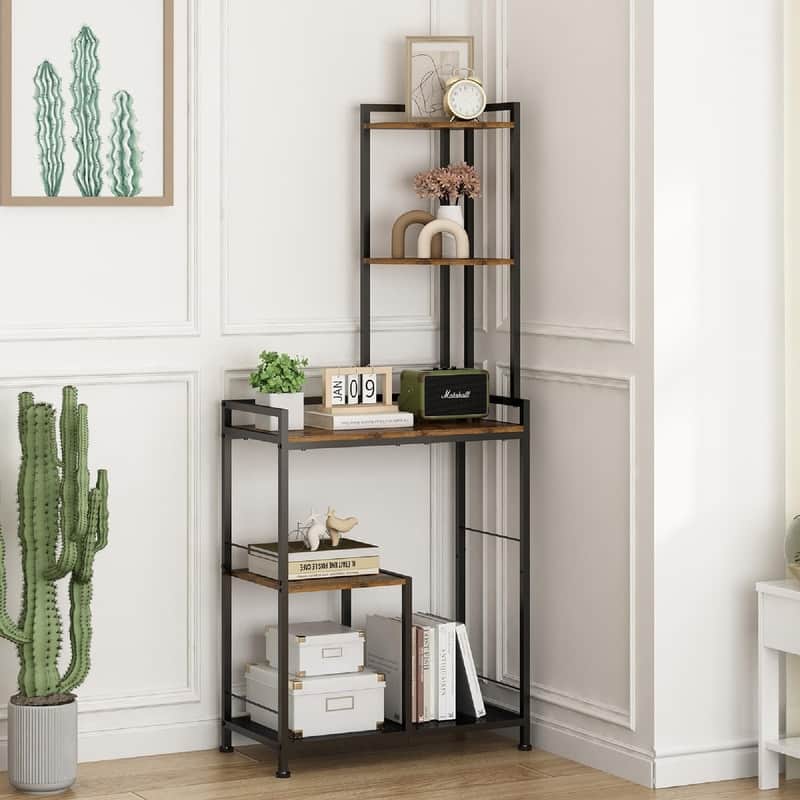 5 Tier Corner Shelf Stand - 24"D x 11.8"W x 55.2"H
