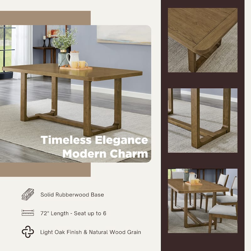 Roundhill Furniture Andus 5-Piece Dining Set, Light Oak