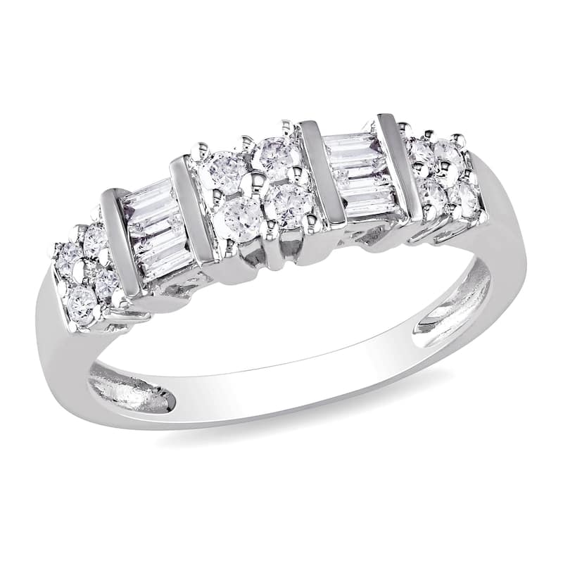Miadora Signature Collection 10k White Gold 1/2ct TDW Diamond Anniversary Ring
