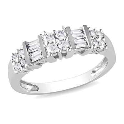 Miadora Signature Collection 10k White Gold 1/2ct TDW Diamond Anniversary Ring