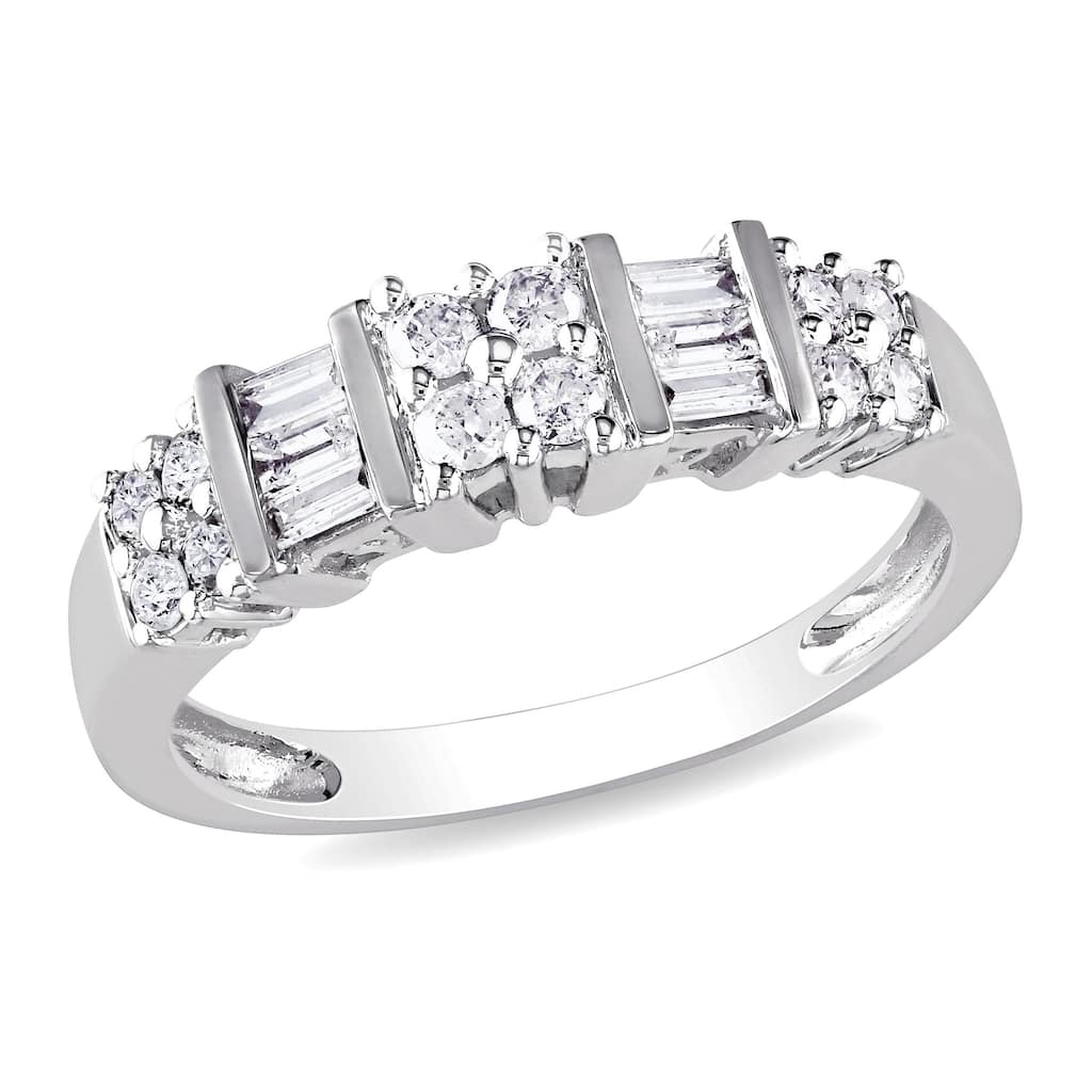 Miadora Signature Collection 10k White Gold 1/2ct TDW Diamond Anniversary Ring