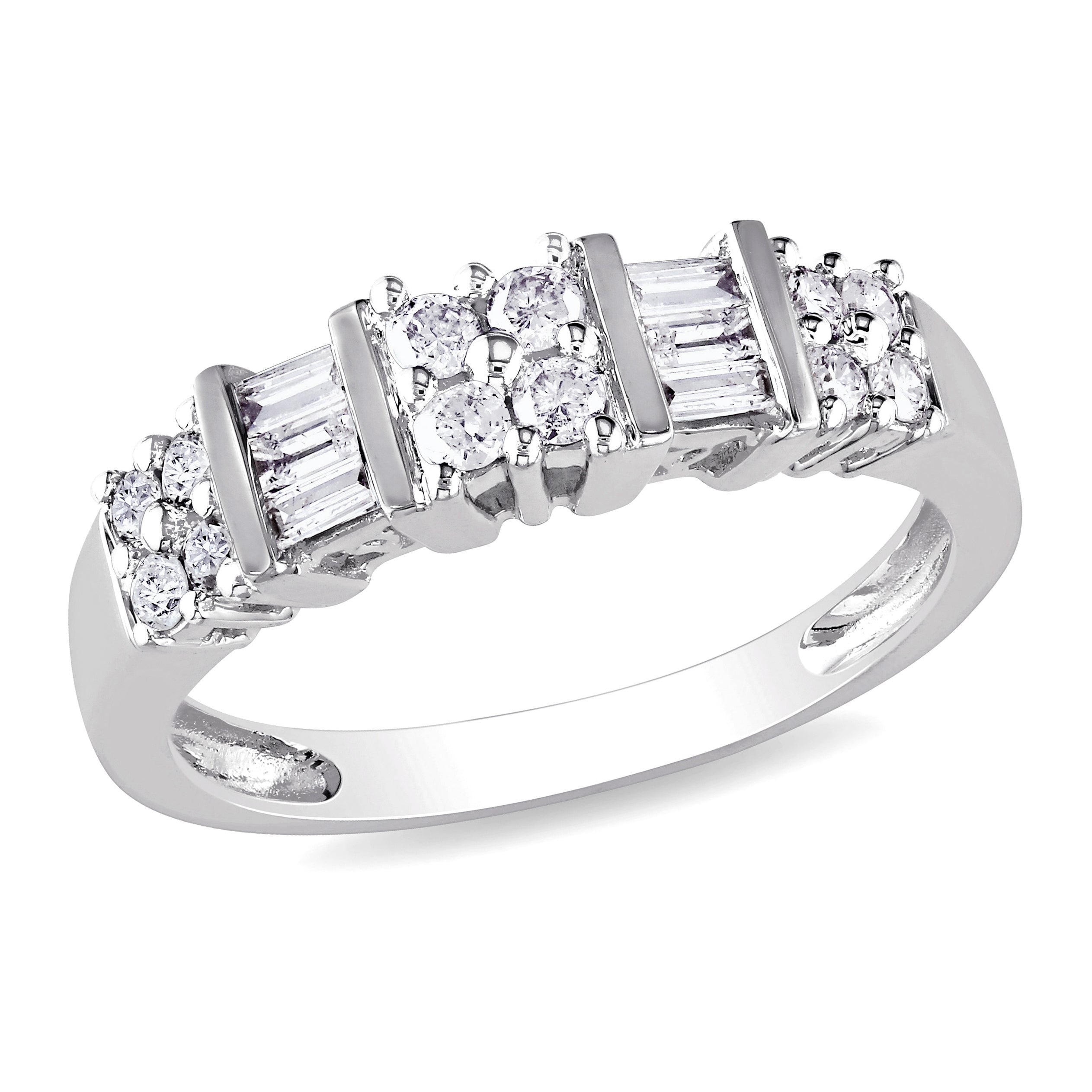 Miadora Signature Collection 10k White Gold 1/2ct TDW Diamond Anniversary Ring