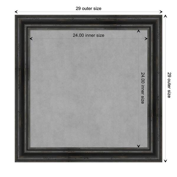 dimension image slide 9 of 17, Amanti Art Rustic Pine Black Framed Magnetic Board