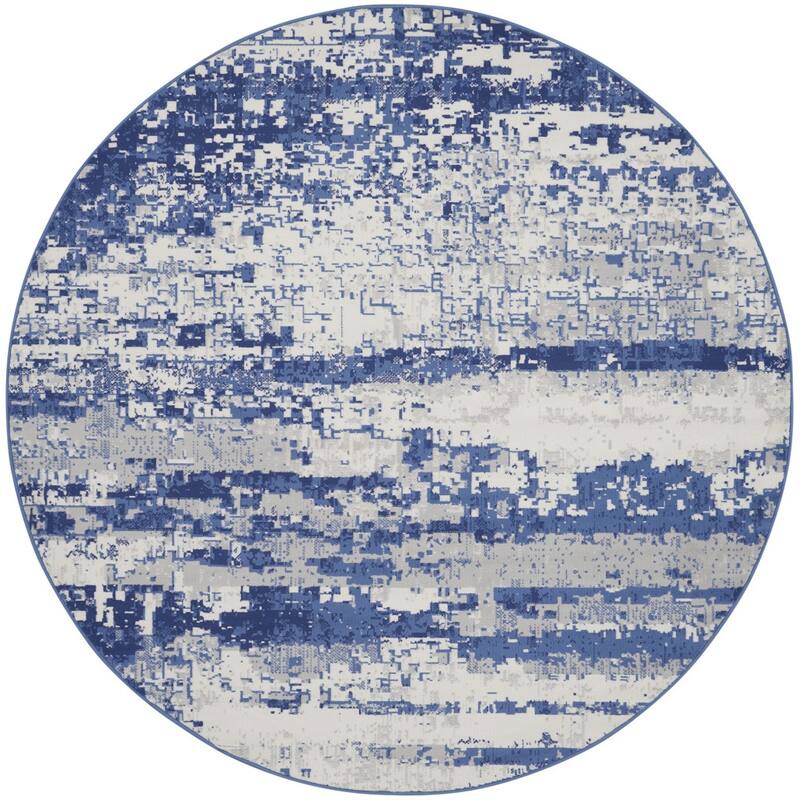 Power Loomed Geometric Abstract Modern Stain Resistant Area Rug - 96' X '96' X '0.39