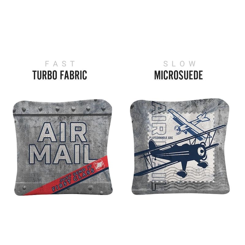 Air Mail Silver Dual Sided Cornhole Bags