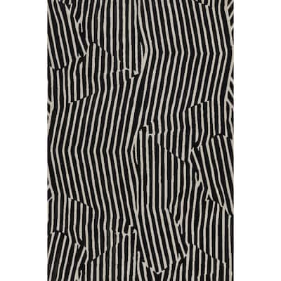 Momeni Xander Contemporary Black Geometric Area Rug