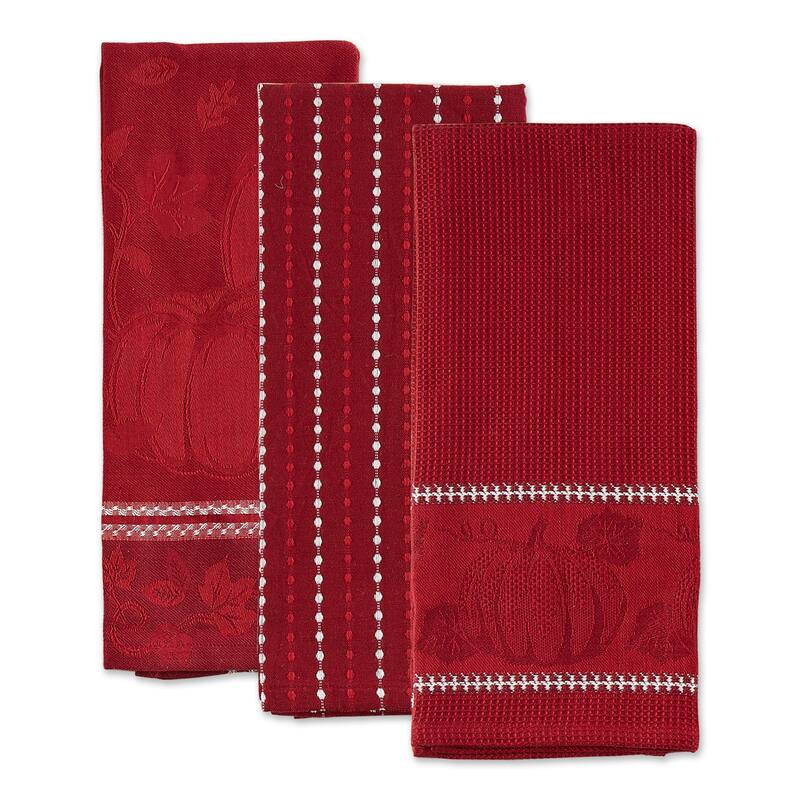 DII Harvest Embellished Dishtowel Set/3
