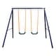 preview thumbnail 1 of 3, Heavy-Duty Outdoor Playground Equipment Kids Swing Sets w/2 Swings 5-7 Years