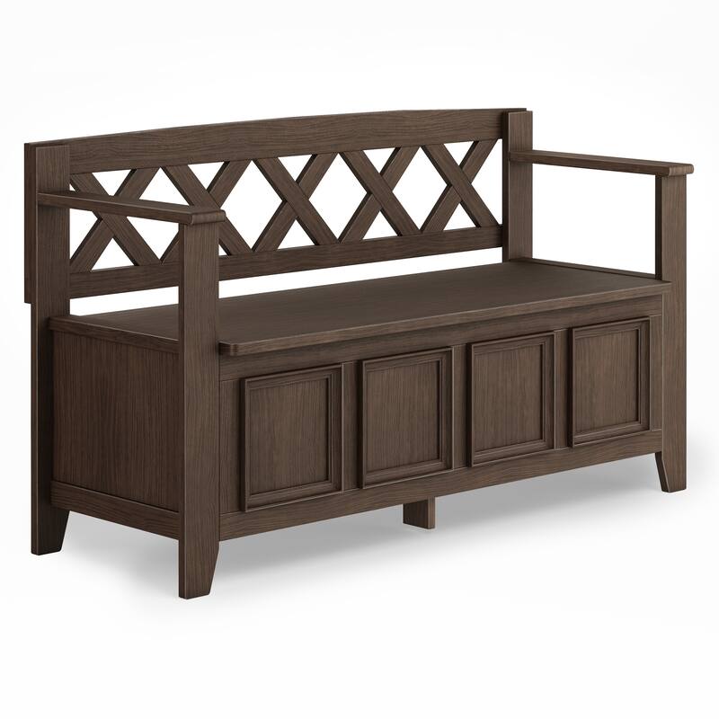 WYNDENHALL Halifax 48 inch Wide Solid Wood Transitional Entryway Bench - 48 Inches wide