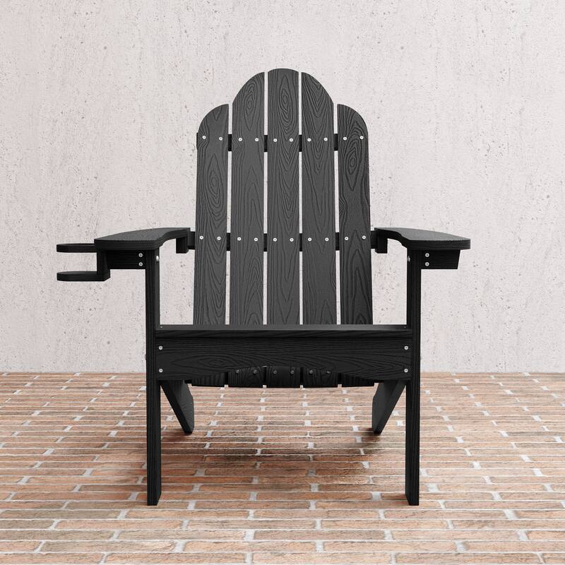 LUE BONA Outdoor Plastic Poly Weather Resistant Patio Adirondack Chair 1-Pack - 35"D x 30"W x 36.2"H
