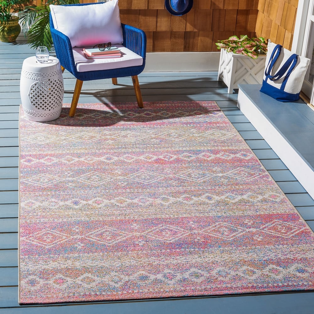 SAFAVIEH Summer Anjan Boho Indoor/ Outdoor Waterproof Patio Backyard Rug