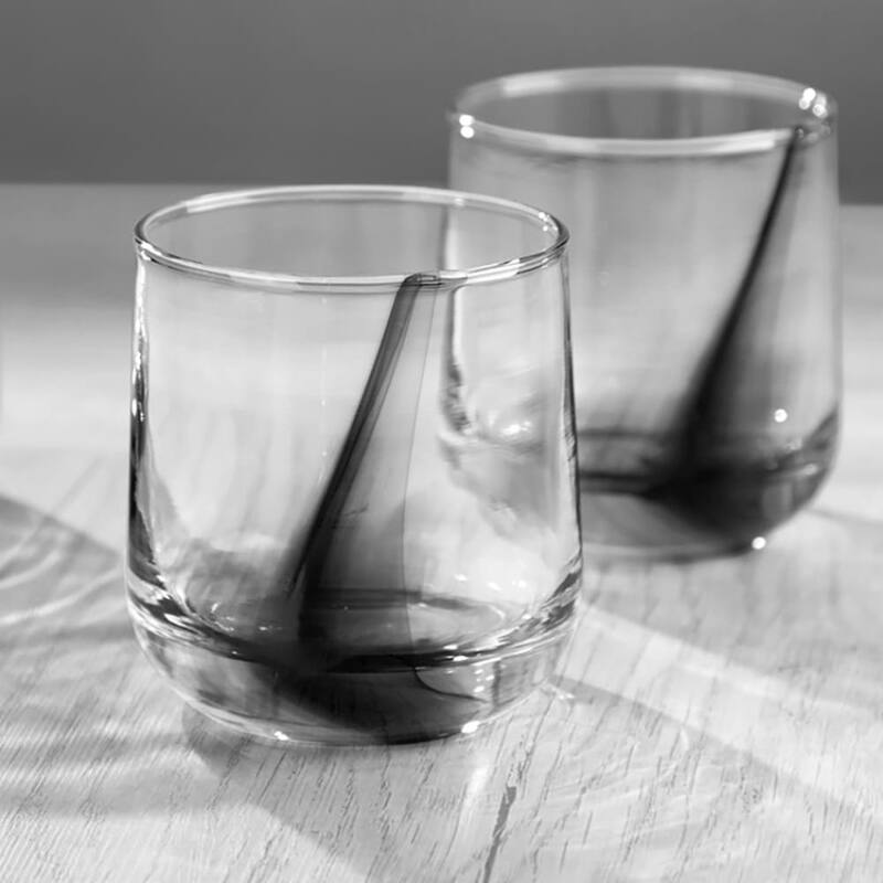 Libbey Ascent Black Ribbon Rocks Glasses, 13 ounce, Set of 8 - Set of 8