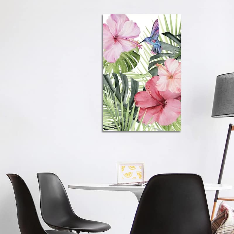 iCanvas "Hibiscus & Hummingbird I" by Jennifer Paxton Parker Canvas Print - 40x26x1.5