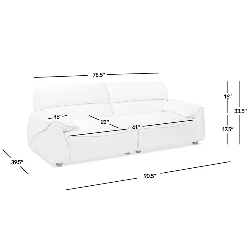 Sorrento 90.5" Chenille Upholstered 2-Piece Modular Sofa