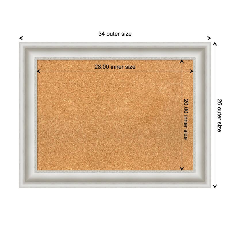 Parlor White Framed Natural Corkboard Bulletin Board - Board Size 28x20