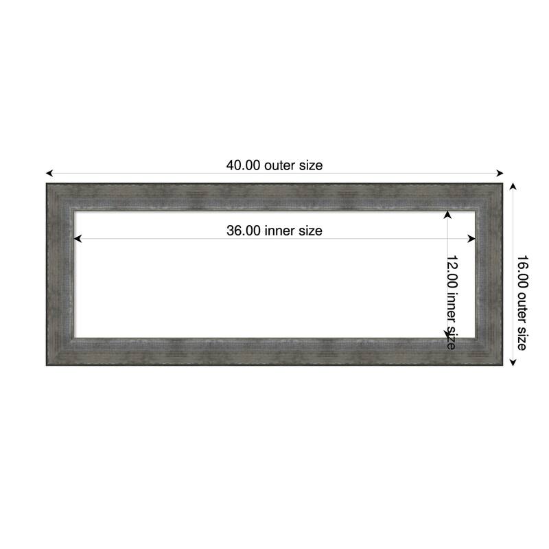 Amanti Art Forged Pewter Framed Dry Erase Magnetic Board - 40 x 16 in
