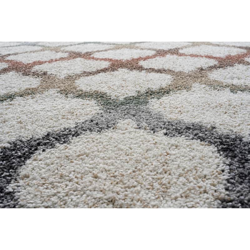 Rosalie Ivory, Rust, Beige, Gold, Green, Gray and Charcoal Polypropylene Area Rug - 6' x 9'