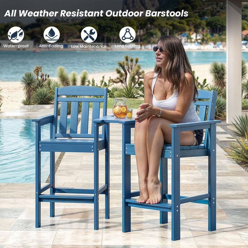 HDPE Adirondack Bar Stools Tall Adirondack Chairs Set of 2