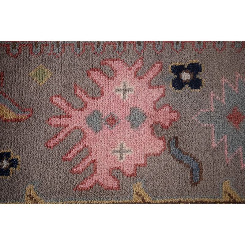 Transitional Oushak Oriental Area Rug Hand-Knotted Wool Carpet - 9'2"x 11'10"