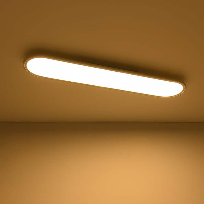 Modern Linear Dimmable LED Oval Semi Flush Mount Ceiling Light