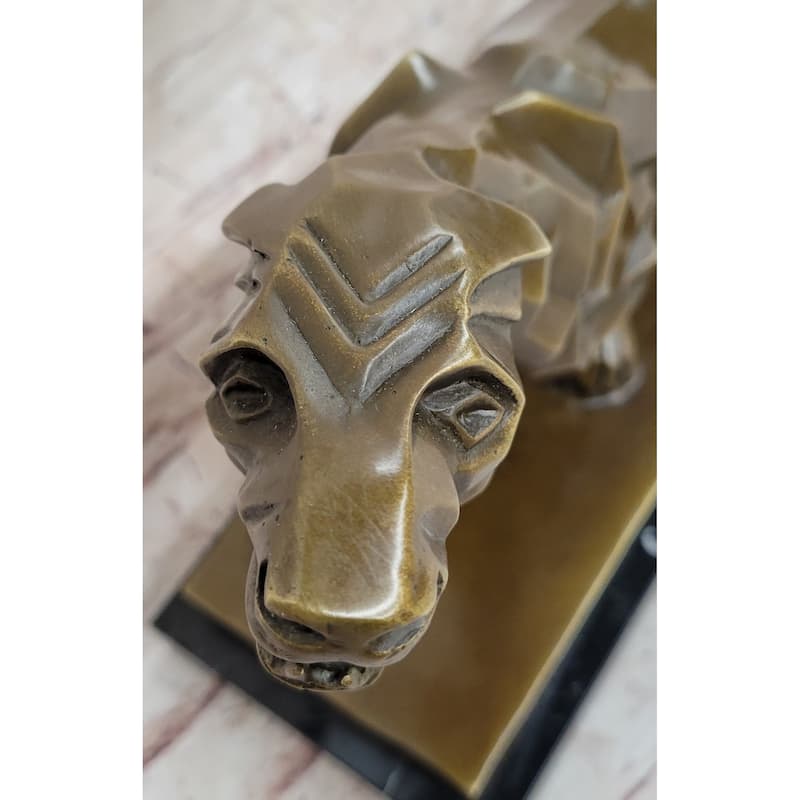 Henry Moore Modern Art Abstract Jaguar Panther Cougar Imitative Lion Bronze Sculpture
