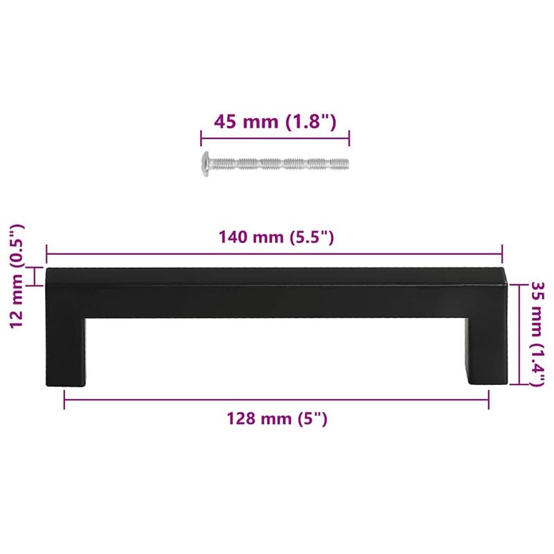 vidaXL Cabinet Handles Kitchen Lockable Door Cupboard Handle Stainless Steel