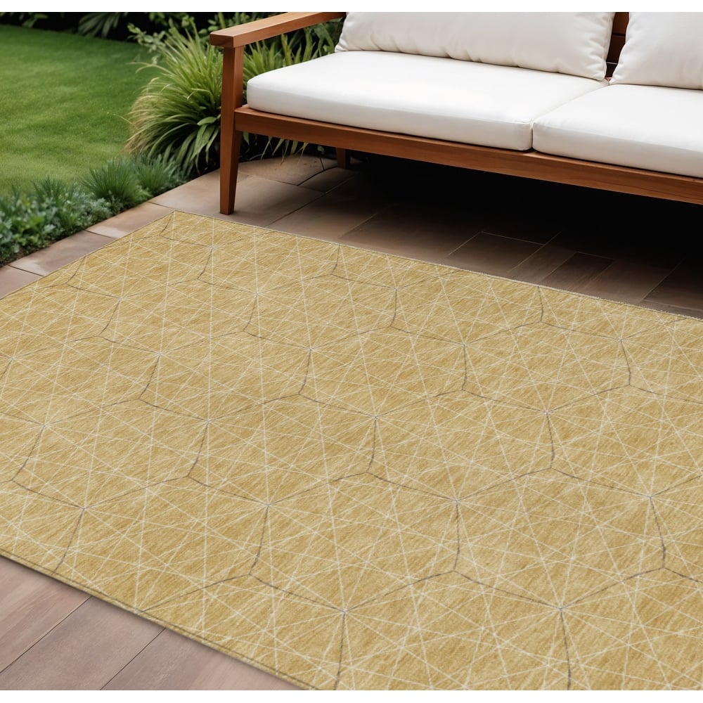 HomeRoots Geometric Transitional Rectangle Outdoor Rug