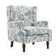 preview thumbnail 18 of 85, 2 Set Transitional Patterned Wingback Accent Chairs with NailHead