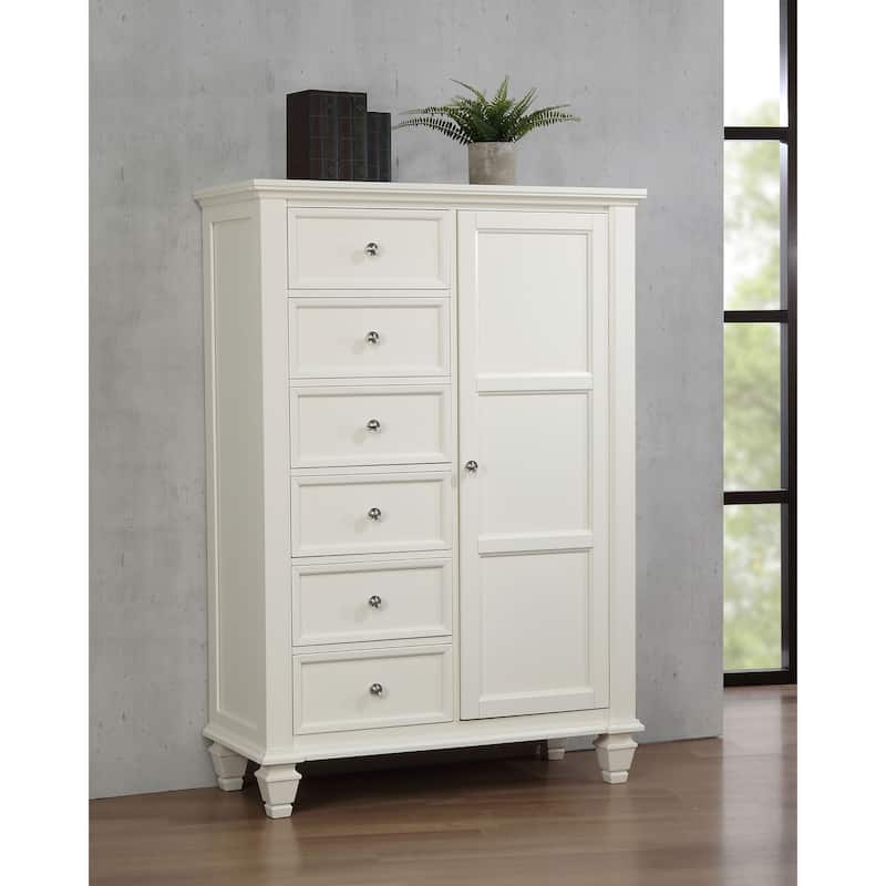Sandy Beach Coastal Wood 8-drawer Door Chest