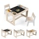 preview thumbnail 2 of 21, Costway Multifunctional Kids Table & 2 Chairs Set with Removable - See Details Natural + White