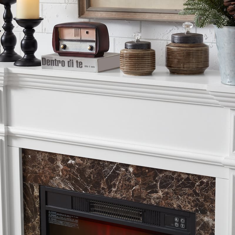 GDFStudio - Hearthstone Traditional Storage Electric Fireplace with Mantel and Realistic LED Flame