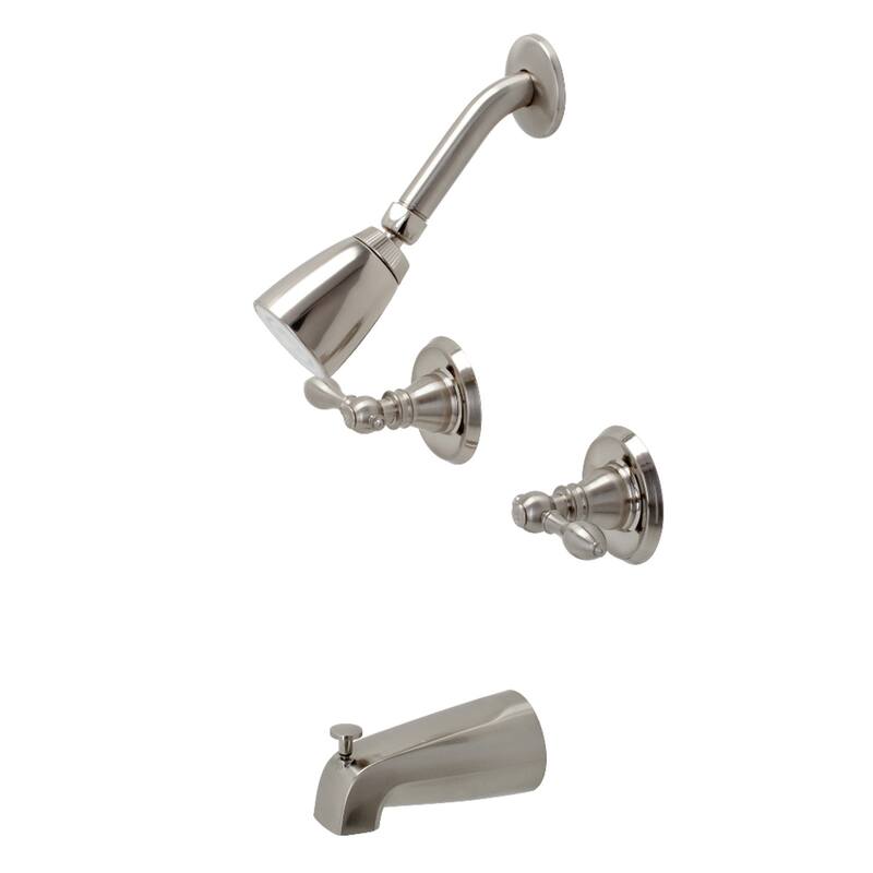 Kingston Brass American Classic Two-Handle Tub and Shower Faucet - Brushed Nickel
