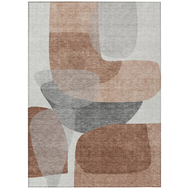 HomeRoots Abstract Transitional Rectangle Outdoor Rug