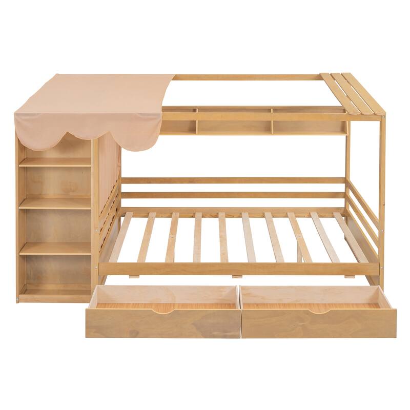 House Bed with Multiple storage spaces