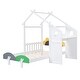 preview thumbnail 3 of 16, Twin Platform Bed with Windmill, Flower Decor & Desk - House Bed Style