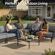 preview thumbnail 20 of 40, 2/4/6/8-Seat Modular All-Weather Aluminum Outdoor Sectional Sofa Set with Deep Seating Patio Conversation Set