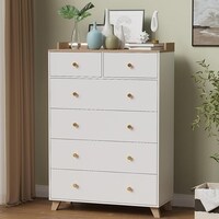 White Dresser for Bedroom, 6 Drawer Dresser Tall Dresser - Bed Bath ...