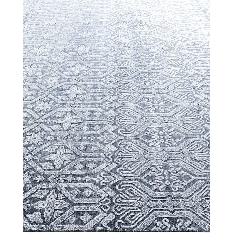 Ikat One-of-a-Kind Hand-Knotted Area Rug, Blue - 9' 1" x 12' 3"