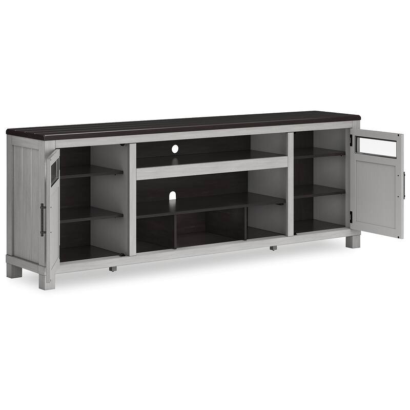 Signature Design by Ashley Darborn Gray/Brown 88" TV Stand for TVs up to 101" - 88" W x 17.5" D x 32.63" H
