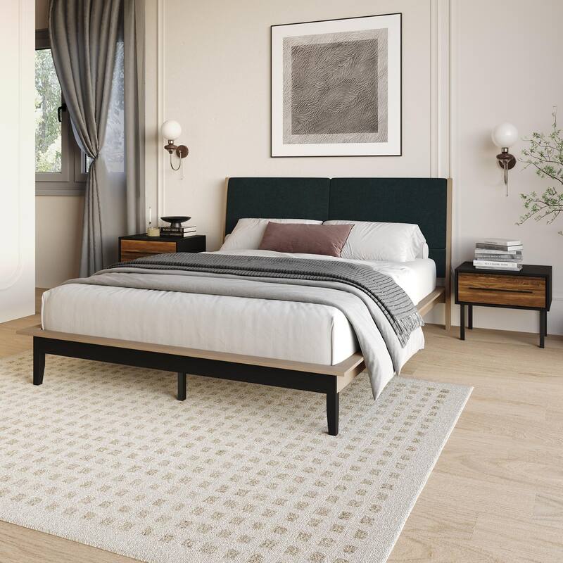 CraftPorch Mid-Century 3-pieces Wooden Bedroom Set