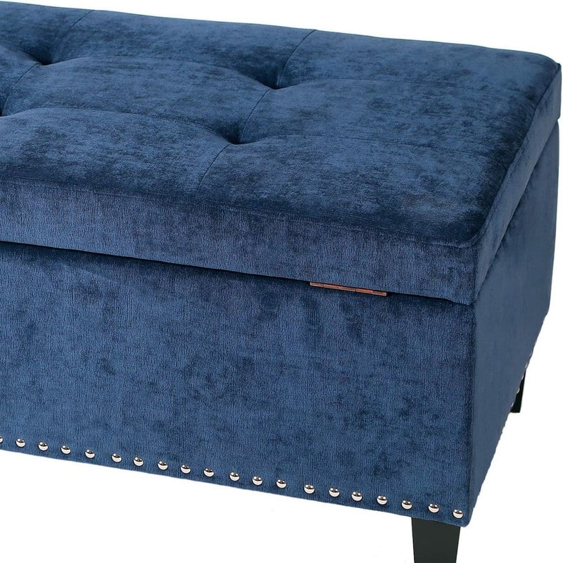 Rectangle Tufted Lift Top Storage Ottoman