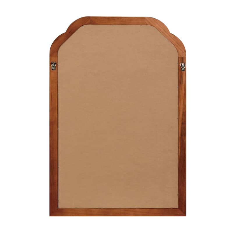 Rounded Corner Solid Wood Frame Decorative Mirror Modern Farmhouse Wall Mirror For Bedroom Bathroom Living Room Entryway