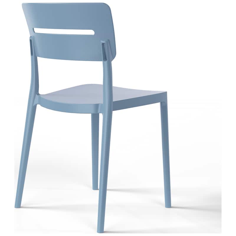 Frond and Form Modern Outdoor Patio Stacking Dining Side Chair (Set of 2)