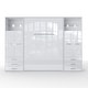 preview thumbnail 1 of 13, INVENTO Vertical Wall Bed with mattress 55.1"x78.7" and 2 storage cabinets White/White