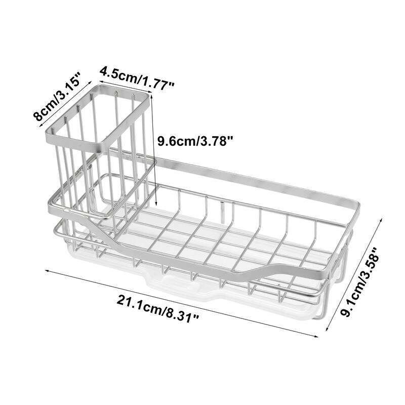 Stainless Steel Sink Caddy Organizer Sink Caddy Sponge Holder - 8.31"x3.58"x2.36"