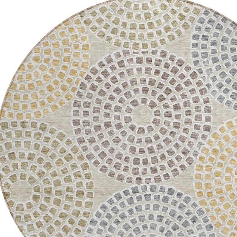 HomeRoots Geometric Transitional Rectangle Outdoor Rug