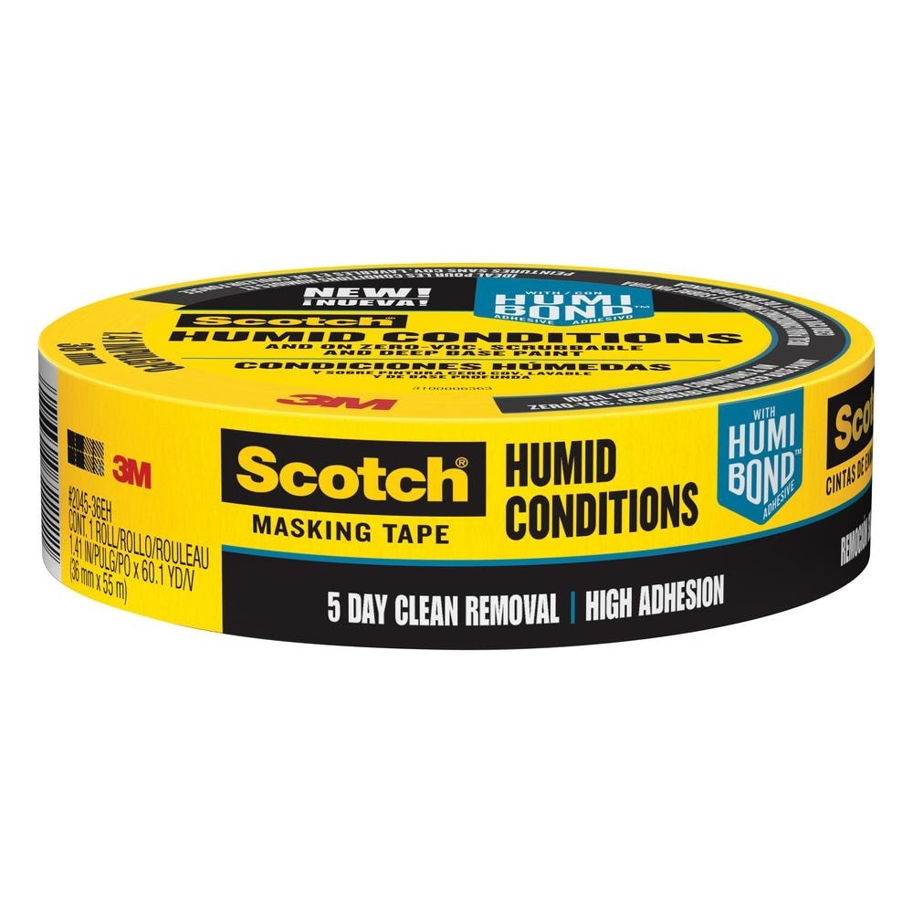 SCOTCH MASKING TAPE FOR CONCRETE BRICK AND GROUT 60 YARD ROLL HIGH ADHESIVE